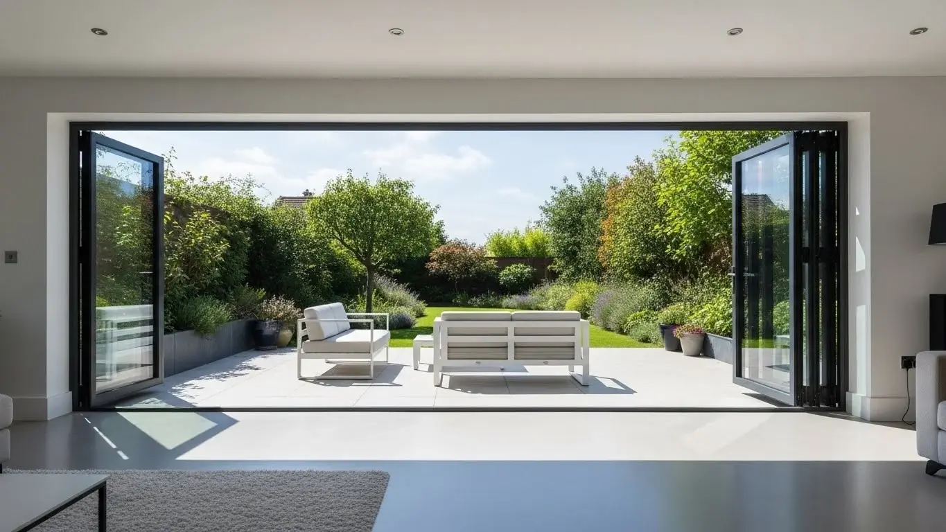 black aluminium bifold doors