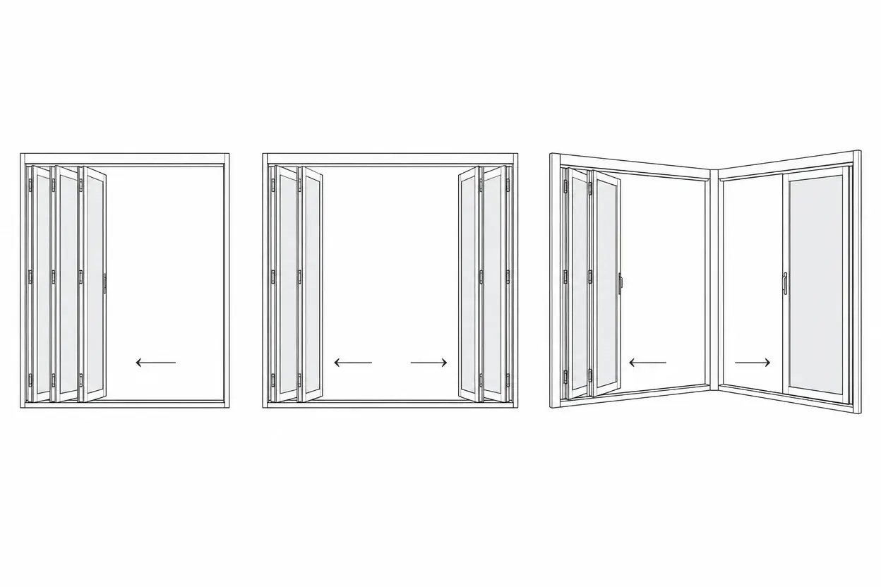 Aluminum folding door panel configurations