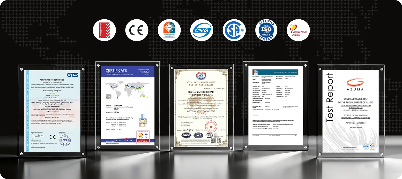 Aoslon market certifications and compliance marks collage