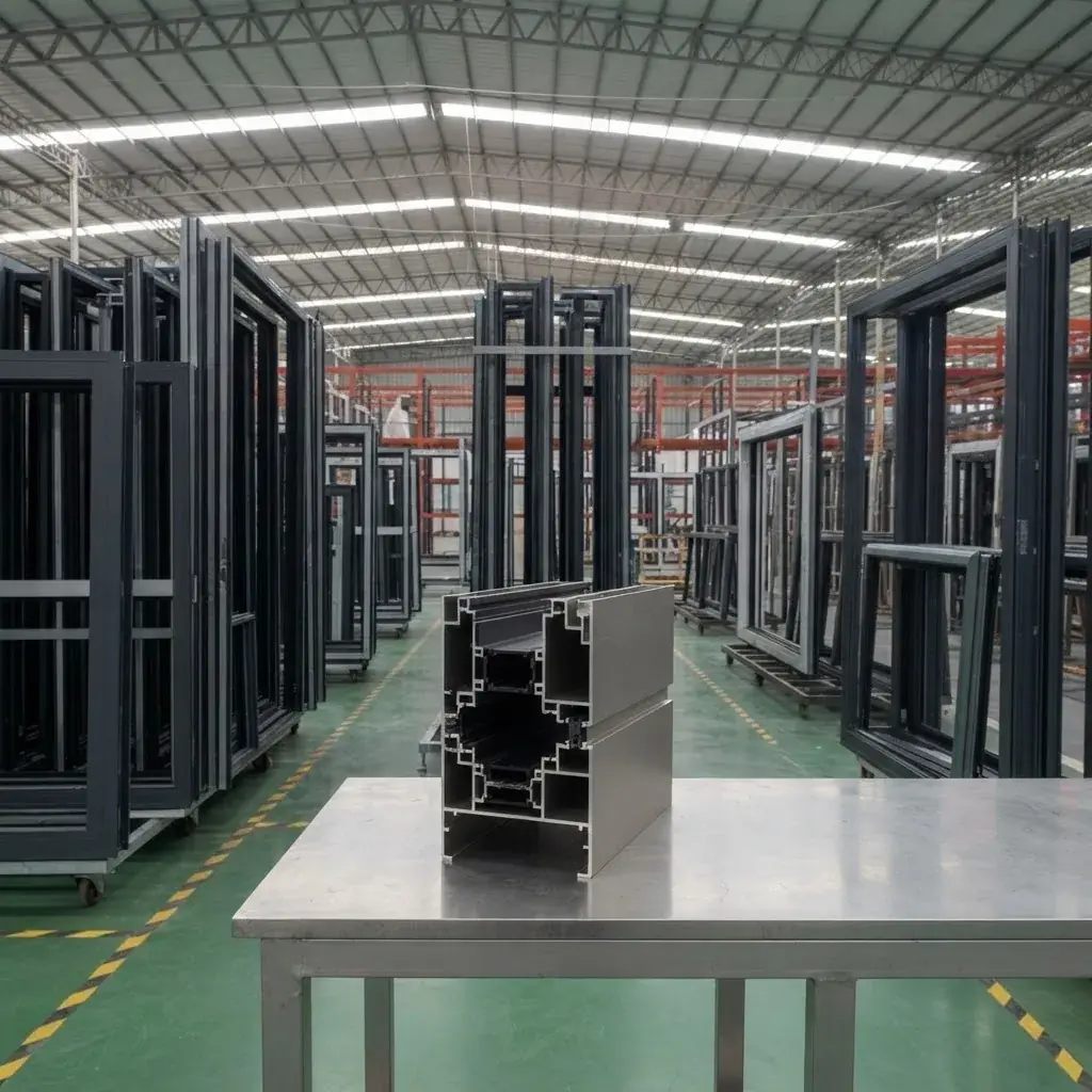 Aoslon factory — aluminum profiles and finished window units